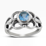 Natural Rainbow Moonstone Silver Rings