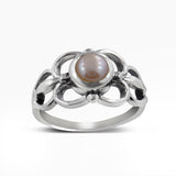 Natural Rainbow Moonstone Silver Rings