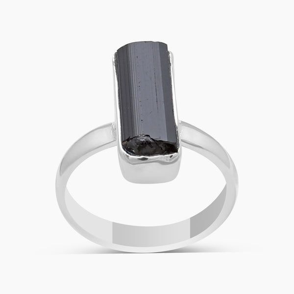 Black Tourmaline Silver Rings