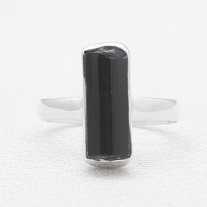 Black Tourmaline Silver Rings