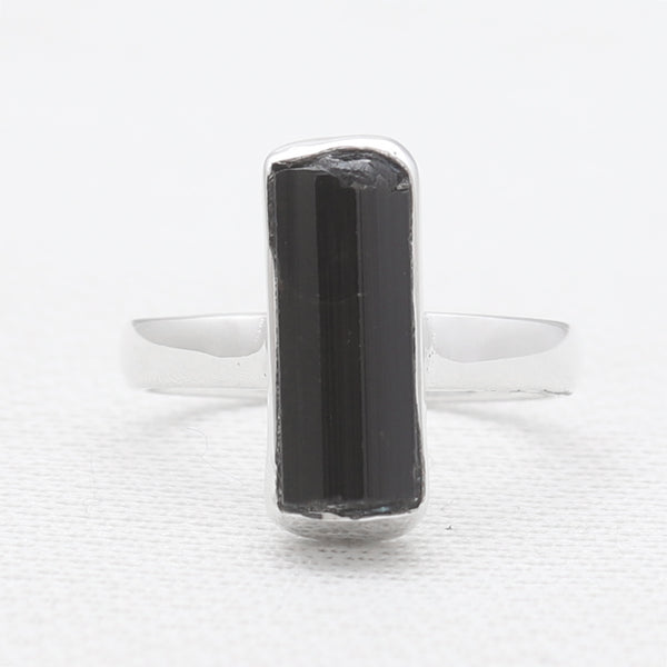 Black Tourmaline Silver Rings