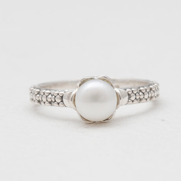 White Pearl Silver Designer Women Rings