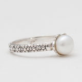 White Pearl Silver Designer Women Rings