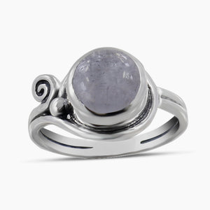 925 Sterling Silver Rainbow Moonstone Rings
