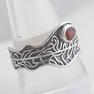 925 Sterling Silver Garnet Ring