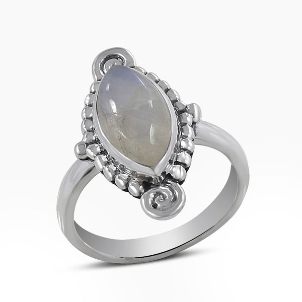 Rainbow Moonstone Sterling Silver Rings