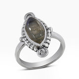 Rainbow Moonstone Sterling Silver Rings