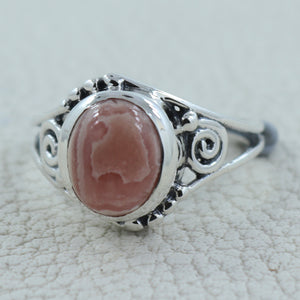 925 Silver Rhodochrosite Rings
