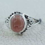 Rhodochrosite Silver Rings