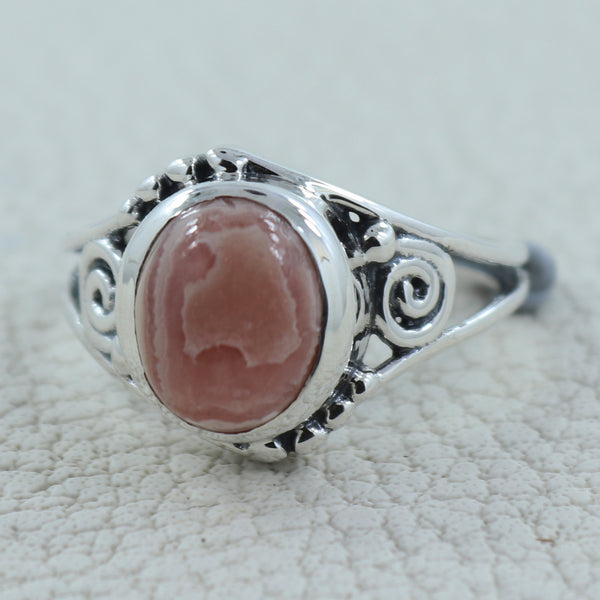 925 Silver Rhodochrosite Rings