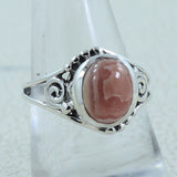 Rhodochrosite Silver Rings