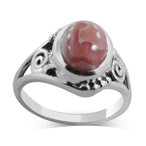 925 Silver Rhodochrosite Rings