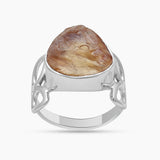 925 Sterling Silver Rough Citrine Rings