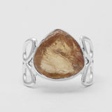 925 Sterling Silver Rough Citrine Rings