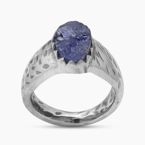 Rough Tanzanite Silver Rings