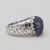 Rough Tanzanite Silver Rings