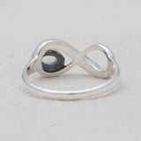 Rainbow Moonstone Silver Infinity Rings