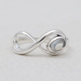Rainbow Moonstone Silver Infinity Rings