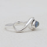 Rainbow Moonstone Silver Infinity Rings