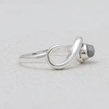 Rainbow Moonstone Silver Infinity Rings