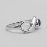 Rainbow Moonstone Silver Infinity Rings
