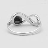 Rainbow Moonstone Silver Infinity Rings