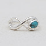 Mexican Turquoise Silver Infinity Rings