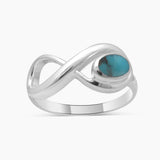 Mexican Turquoise Silver Infinity Rings