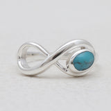 Mexican Turquoise Silver Infinity Rings