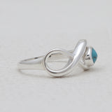Mexican Turquoise Silver Infinity Rings