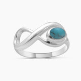 Mexican Turquoise Silver Infinity Rings