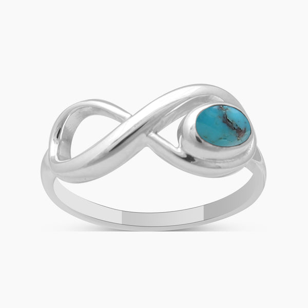 Mexican Turquoise Silver Infinity Rings