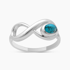 Mexican Turquoise Silver Infinity Rings