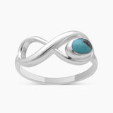 Mexican Turquoise Silver Infinity Rings