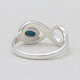 Mexican Turquoise Silver Infinity Rings