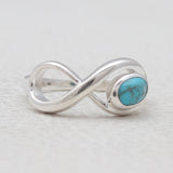 Mexican Turquoise Silver Infinity Rings