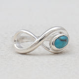 Mexican Turquoise Silver Infinity Rings