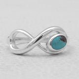 Mexican Turquoise Silver Infinity Rings