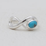 Mexican Turquoise Silver Infinity Rings