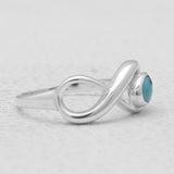 Mexican Turquoise Silver Infinity Rings