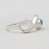 Mexican Turquoise Silver Infinity Rings