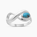 Mexican Turquoise Silver Infinity Rings