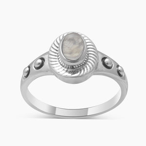 Rainbow Moonstone Silver Designer Rings