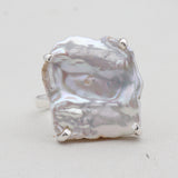 Natural Fresh Water Pearl Silver Ring