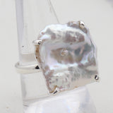 Natural Fresh Water Pearl Silver Ring