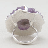 Amethyst Slice Silver Rings