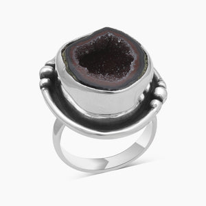925 Sterling Silver Coconut Druzy Rings