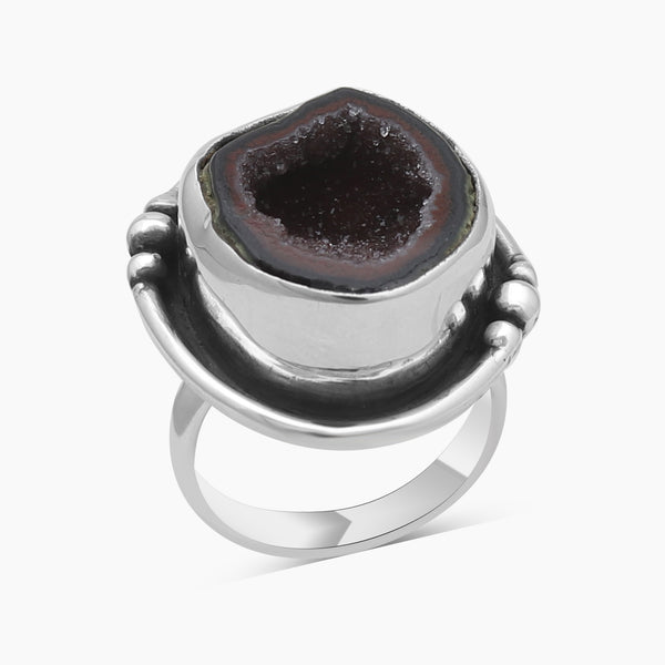 925 Sterling Silver Coconut Druzy Rings