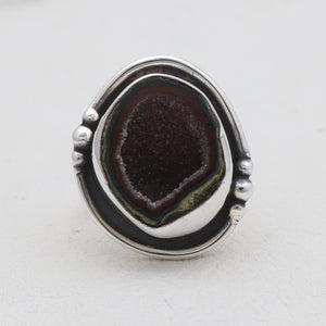 925 Sterling Silver Coconut Druzy Rings