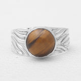 Natural Tiger Eye Silver Rings